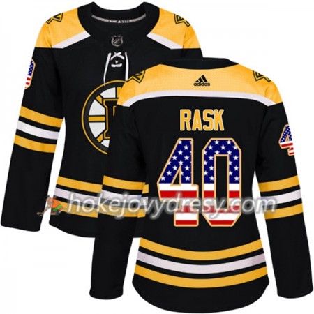 Dámské Hokejový Dres Boston Bruins Tuukka Rask 40 2017-2018 USA Flag Fashion Černá Adidas Authentic